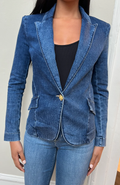 1906RDMb L'AGENCE Baldwin Denim Blazer