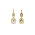 WD1229 14kt Yellow Gold White Topaz Drop Earrings