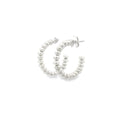 LG138 Small Pearl sterling silver Hoops